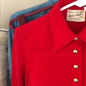 Lord and Taylor Late 60s Red Co-Ord Set